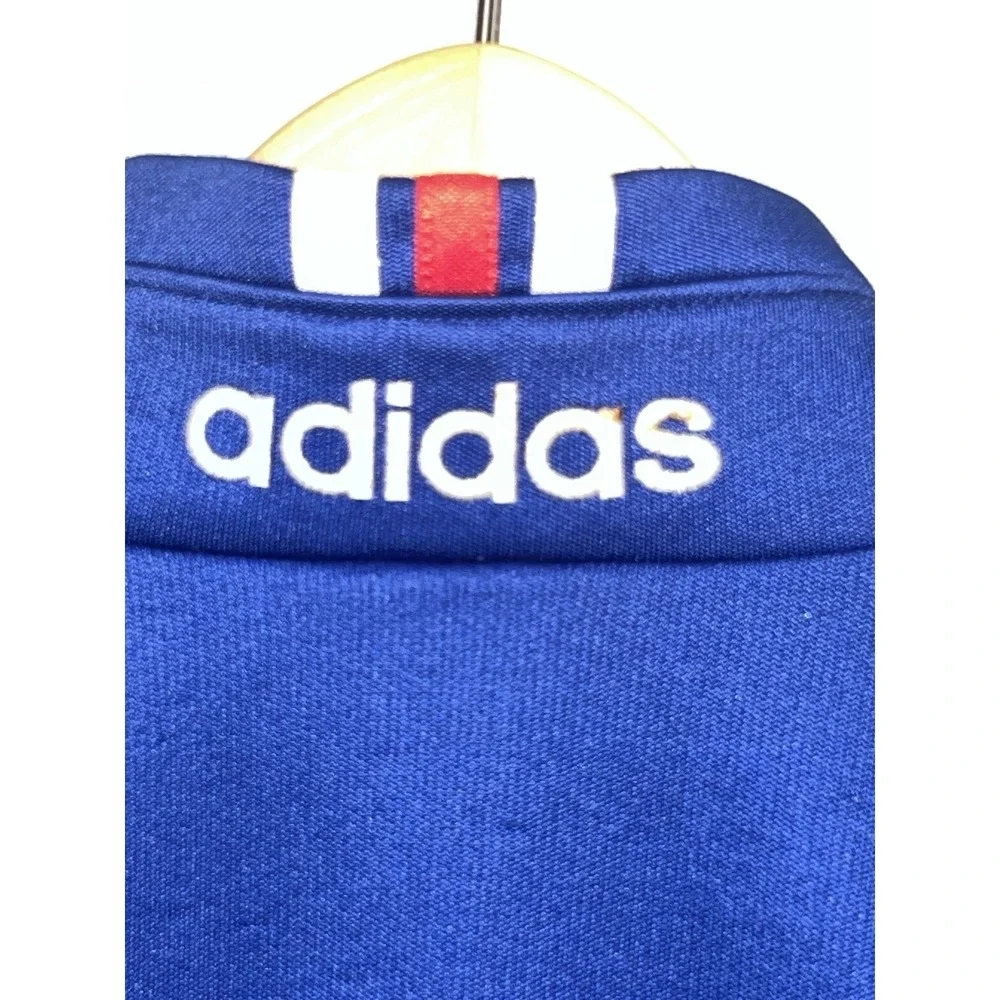 Adidas Track Jacket Men's Large White And Blue Y2K Hip Hop Preppy 90's 80's